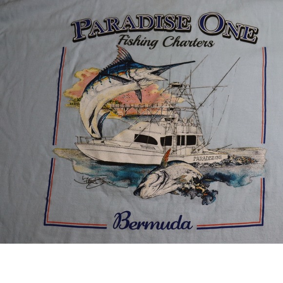 Red Tuna Shirt Club Other - Red Tuna Shirt Club Paradise One Fishing Charters Bermuda Graphic T-Shirt 4XL